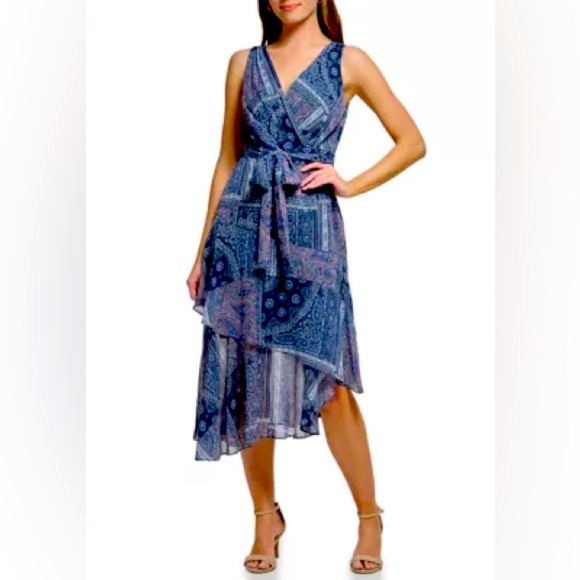 Tommy Hilfiger Dresses & Skirts - Tommy Hilfiger - Elegant Blue Paisley Wrap Dress New with Tag